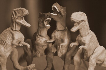 Obraz premium 恐竜 ミニチュアフィギュア