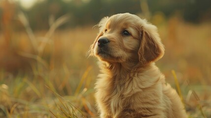 A charming golden retriever puppy appears very attractive