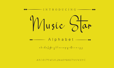 Music Star Signature Font Calligraphy Logotype Script Brush Font Type Font lettering handwritten