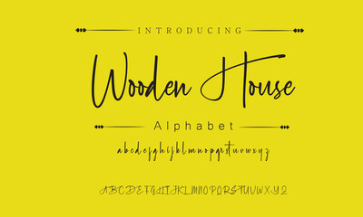 Wooden House Signature Font Calligraphy Logotype Script Brush Font Type Font lettering handwritten