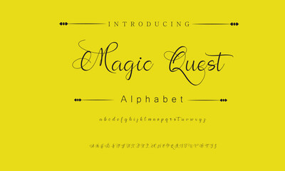 Magic Quest Signature Font Calligraphy Logotype Script Brush Font Type Font lettering handwritten