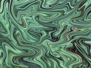 Green fluid art marbling paint textured background. Abstract creative fluid colors