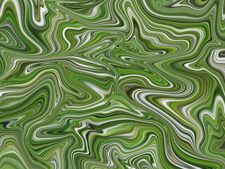 Green fluid art marbling paint textured background. Abstract creative fluid colors