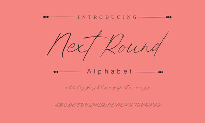 Next Round Signature Font Calligraphy Logotype Script Brush Font Type Font lettering handwritten