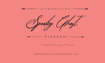 Spooky Ghost Signature Font Calligraphy Logotype Script Brush Font Type Font lettering handwritten
