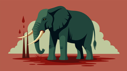 A heartwrenching image of a lone elephant with its tusks poached reminding viewers of the consequences of wildlife exploitation.