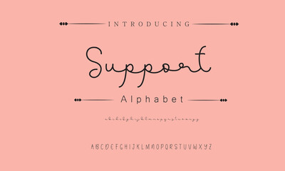 Support Signature Font Calligraphy Logotype Script Brush Font Type Font lettering handwritten