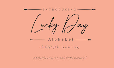 Lucky Day Signature Font Calligraphy Logotype Script Brush Font Type Font lettering handwritten