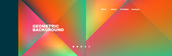 Obraz premium Colorful fluid gradient triangles and squares web site template. Vector Illustration For Wallpaper, Banner, Background, Card, Book Illustration, landing page