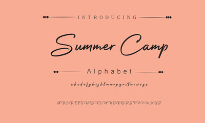 Summer Camp Signature Font Calligraphy Logotype Script Brush Font Type Font lettering handwritten