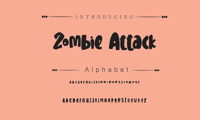 Zombie Attack Signature Font Calligraphy Logotype Script Brush Font Type Font lettering handwritten