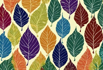 'gomatical Leaf pattan multi background color wallpaper Pattern Abstract Texture Design Watercolor Fashion Vintage Art Geometric Fabric Colorful Print'