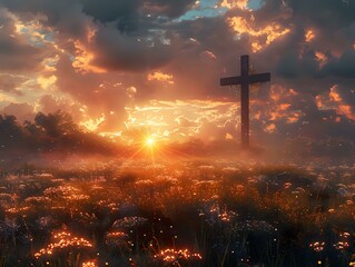 The Cross in the Golden Hour: A Serene Symbol of Faith