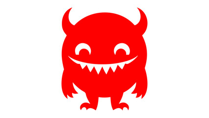red devil cartoon smiling, vector illustration