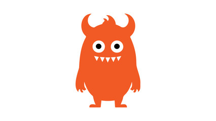 illustration of a orange cartoon devil smiling