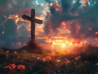 The Cross at Dusk: A Symbol of Enduring Faith