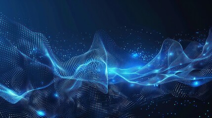 Background of abstract lines that form waves on a dark blue background.