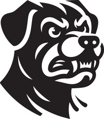 bulldog face - isolated outlined vector illustration