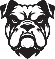 bulldog face - isolated outlined vector illustration