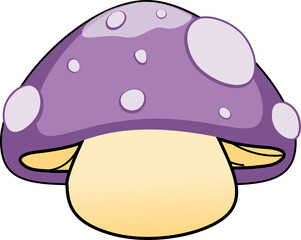 illustration of purple mushroom