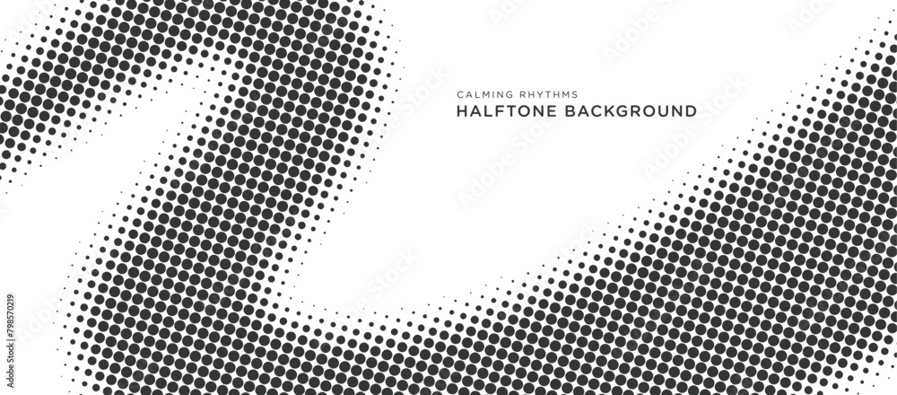 Poster halftone background calming rhythms flowing dynamic vector design template elements