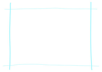 青いシンプルな手描きの格子フレーム
