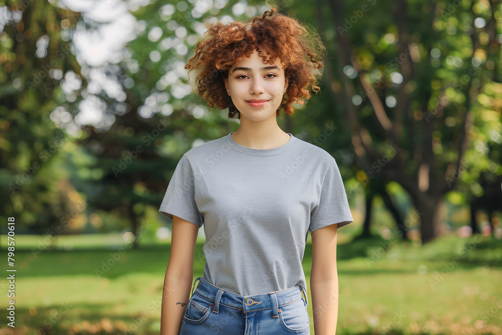 Wall mural High-Quality T-Shirt Mockup for Women's Apparel