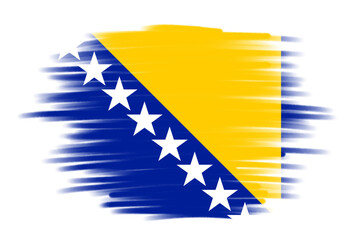 national flag of Bosnia dan Herzegovina design template transparent, Bosnia dan Herzegovina flag brush stroke flag png transparent