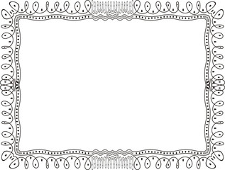 Hand Drawn Diploma Certificate Border Frame With Security Pattern PNG