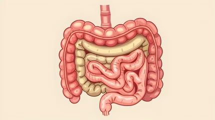 Fotobehang Detailed of the Human Digestive System Featuring the Stomach Intestines and Other Vital Organs Suitable for Educational Materials or Healthcare © CYBERUSS