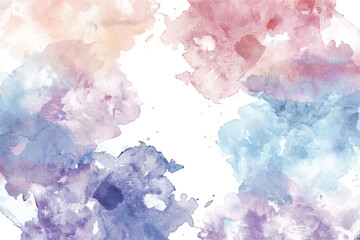 Soft watercolor washes in delicate pastel hues dance across a crisp white canvas.