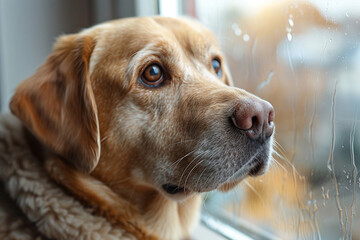 A loyal dog eagerly greeting its owner at the door, their shared excitement and affection a heartwarming welcome after a long day apart.