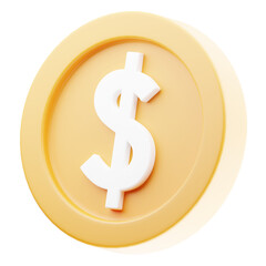 Dollar icon isolated. 3d render money illustration.