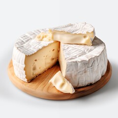Baked Camembert Cheese isolated on White background