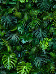 Fototapeta na wymiar green leaves wallcovering tile rapport