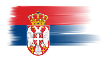 brush flag serbia transparent background, serbia brush watercolour flag design template element PNG file serbian flag
