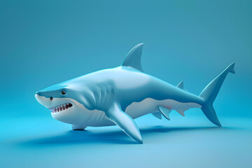Fototapeta premium World Oceans Day, Shark, To celebrate and raise awareness of the world's oceans Let's work together to conserve the sea, Template 3d design