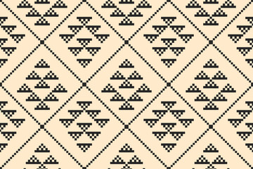 Geometric ethnic seamless pattern traditional. American, Mexican style. Aztec tribal ornament print. Design for background, wallpaper, illustration, fabric, clothing, carpet, batik, embroidery.