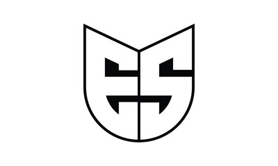 ES initial letter bat icon gaming logo design vector template. batman logo, sports logo, monogram, polygon, war game, symbol, playing logo, abstract, fighting, typography, icon, minimal, wings, battle