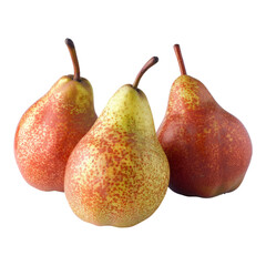 ripe Forelle pears, isolated on transparent background