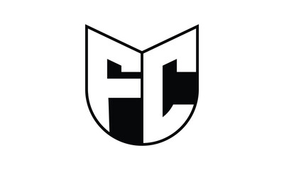 FC initial letter bat icon gaming logo design vector template. batman logo, sports logo, monogram, polygon, war game, symbol, playing logo, abstract, fighting, typography, icon, minimal, wings, battle