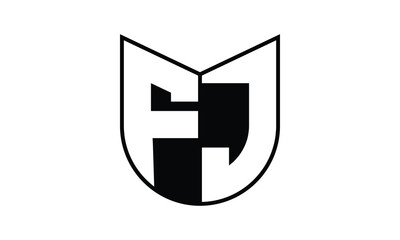 FJ initial letter bat icon gaming logo design vector template. batman logo, sports logo, monogram, polygon, war game, symbol, playing logo, abstract, fighting, typography, icon, minimal, wings, battle