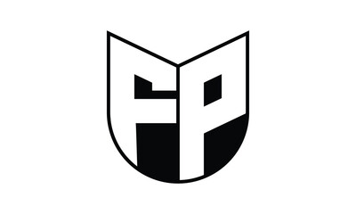 FP initial letter bat icon gaming logo design vector template. batman logo, sports logo, monogram, polygon, war game, symbol, playing logo, abstract, fighting, typography, icon, minimal, wings, battle