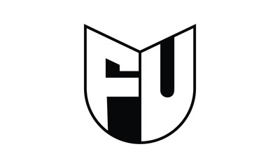 FU initial letter bat icon gaming logo design vector template. batman logo, sports logo, monogram, polygon, war game, symbol, playing logo, abstract, fighting, typography, icon, minimal, wings, battle