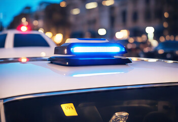 'light blue atop flasher car police ambulance emergency service lighting equipment night force surveillance urban urgency'