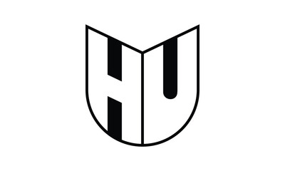 HU initial letter bat icon gaming logo design vector template. batman logo, sports logo, monogram, polygon, war game, symbol, playing logo, abstract, fighting, typography, icon, minimal, wings, battle