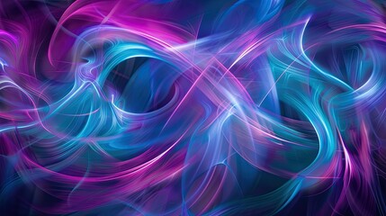 Obraz premium Dynamic abstract waves in iridescent shades of turquoise and magenta