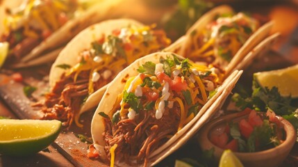 A photo of delicious traditional Mexican food taco