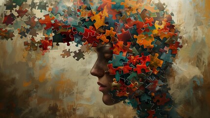 Colorful Mind Puzzle - Creativity & Thought Concept - obrazy, fototapety, plakaty