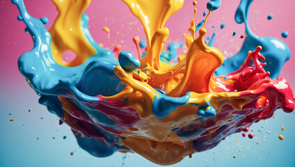 Rainbow background. Colorful paint splash.